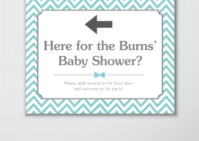 Custom "Little Man" Themed Baby Shower Event Package - Directional Sign